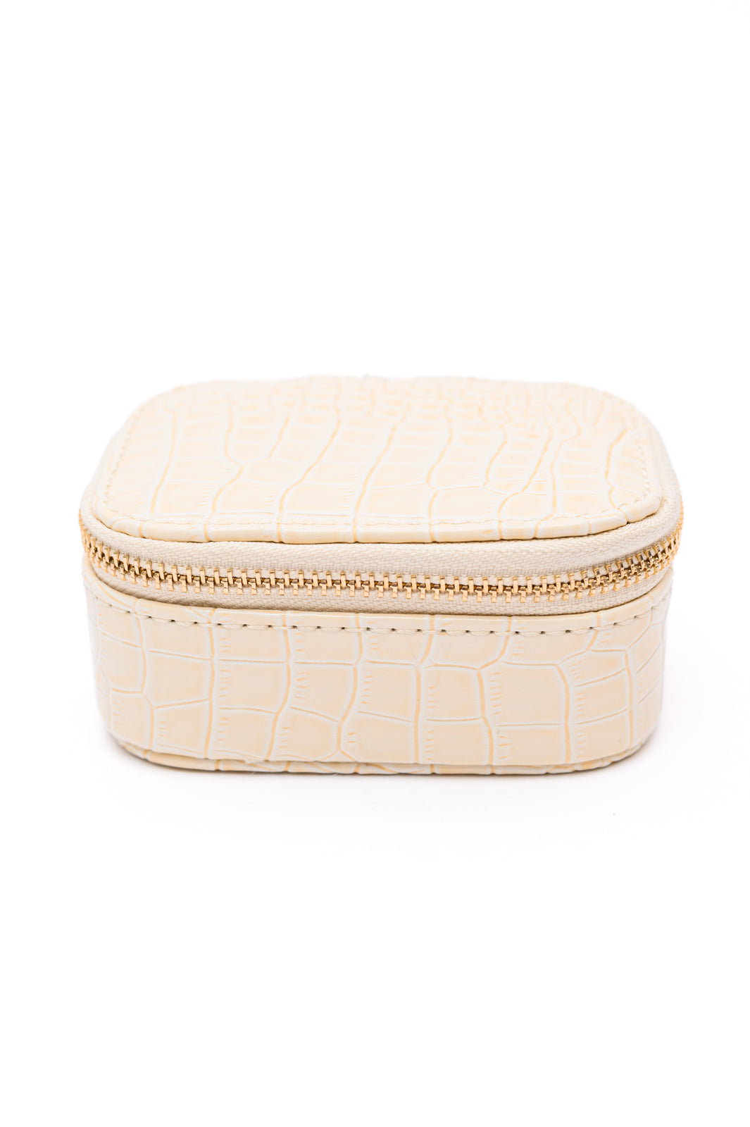 Hidden Gems Jewelry Case in Cream Snakeskin