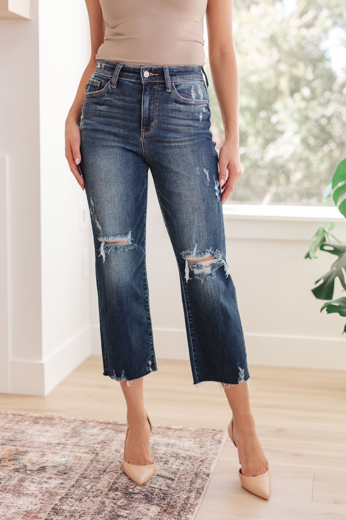 Judy Blue Whitney Wide Leg Crop Jeans