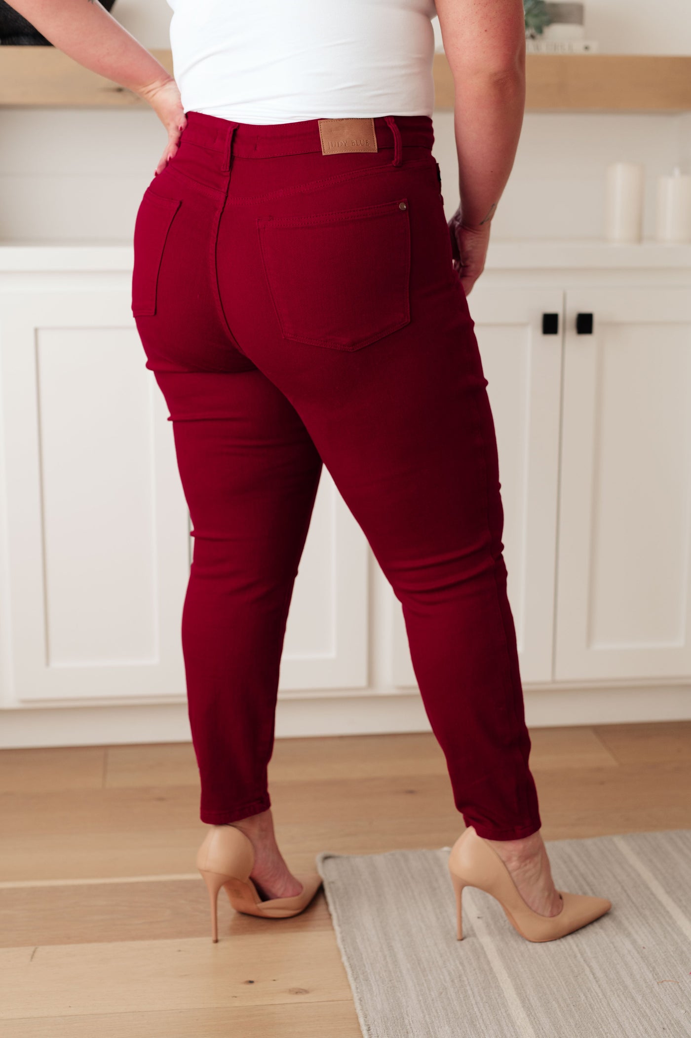 Judy Blue Wanda Tummy Control Skinny Jeans in Scarlet - Plus