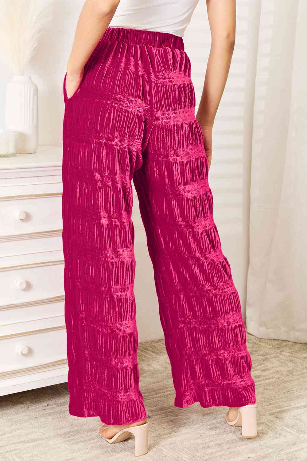 Stand Bright Velvet Wide Leg Pants