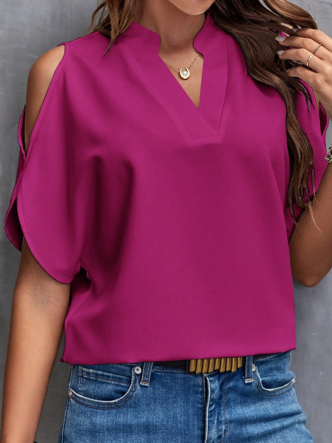 She's Taken Cold Shoulder Blouse