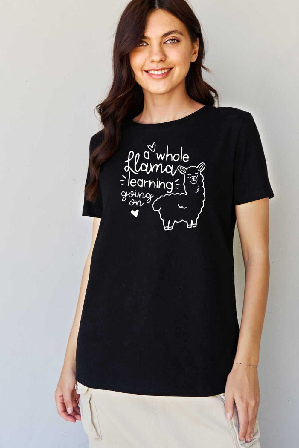 A WHOLE LLAMA LEARNING Graphic T-Shirt