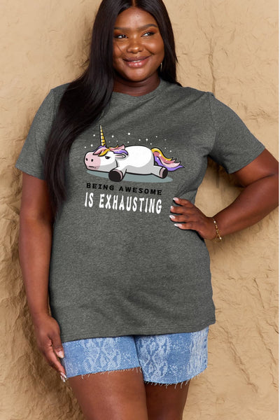 BEING AWESOME IS EXHAUSTING Graphic Cotton Tee