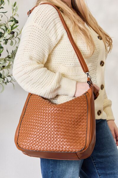 Kinley Woven Vegan Leather Handbag