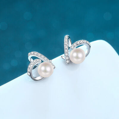 Hearts and Pearls Moissanite Earrings