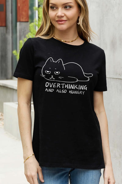 OVERTHINKING AND ALSO HUNGRY Graphic Cotton Tee
