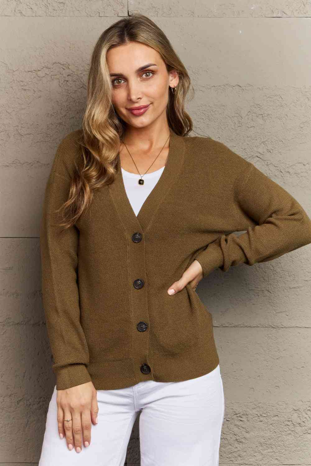 Kiss Me Tonight Cardigan in Olive