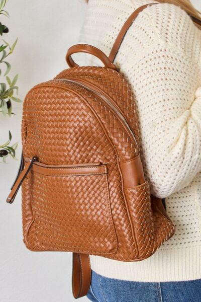 Irene Vegan Leather Woven Backpack