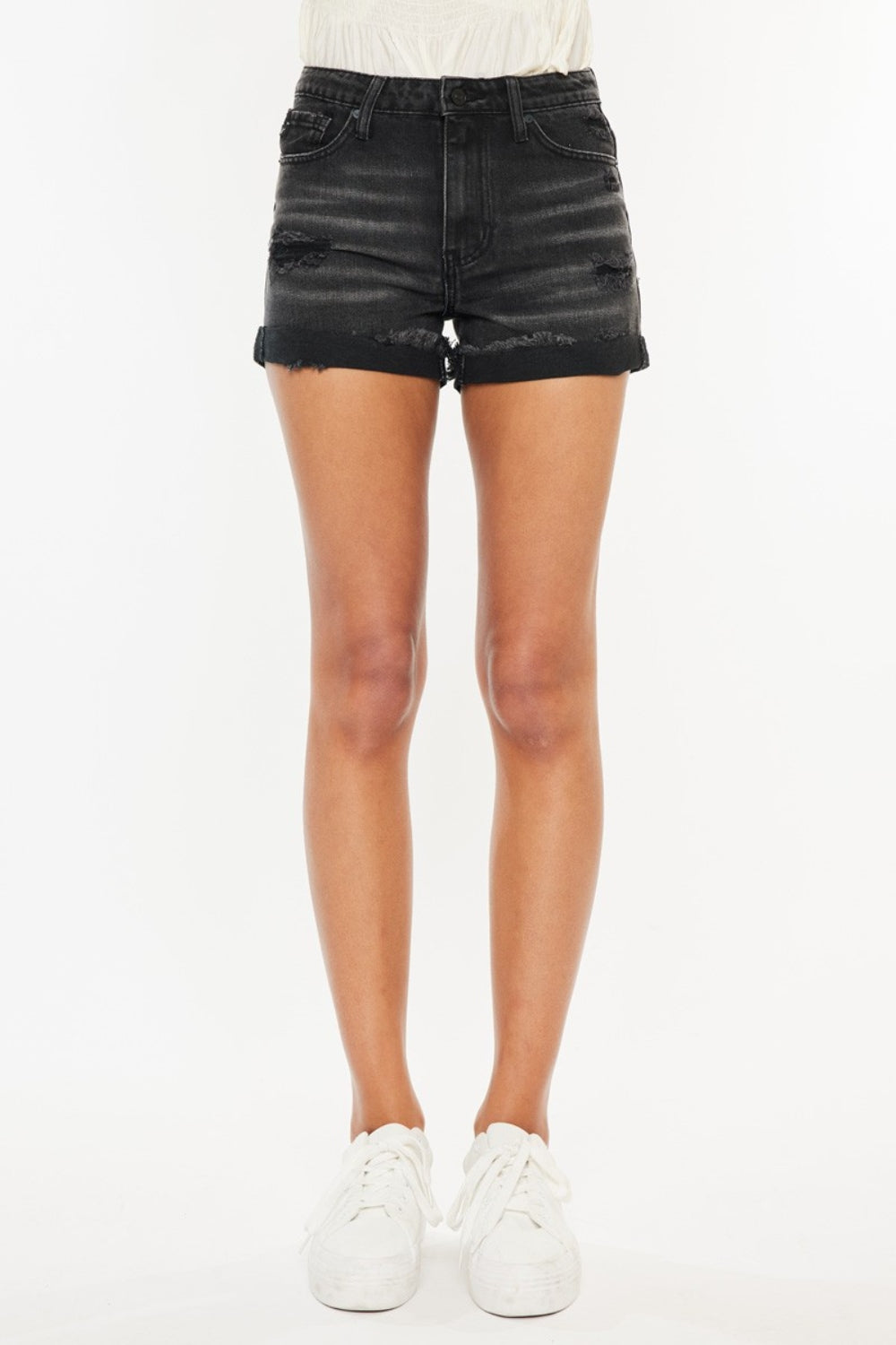 Kancan Daisy Distressed Shorts