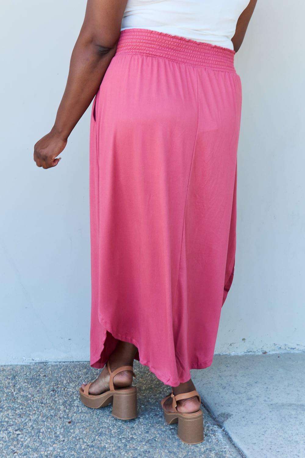 Comfort Princess High Waist Maxi Skirt in Hot Pink
