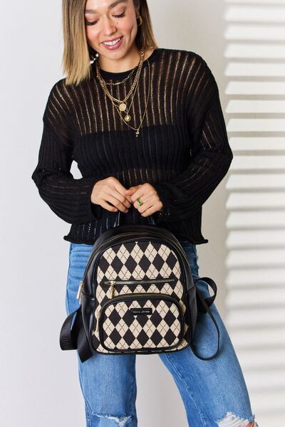 Argyle Chic Vegan Leather Backpack