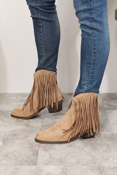Fringe Cowboy Western Ankle Boots