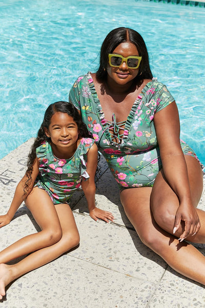 Mommy & Me Bring Me Flowers Swimsuit In Sage - Womens *FINAL SALE*