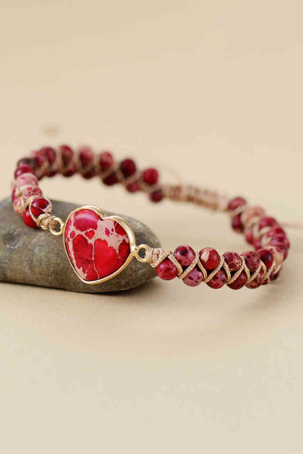 Handmade Heart Natural Stone Bracelet *FINAL SALE*