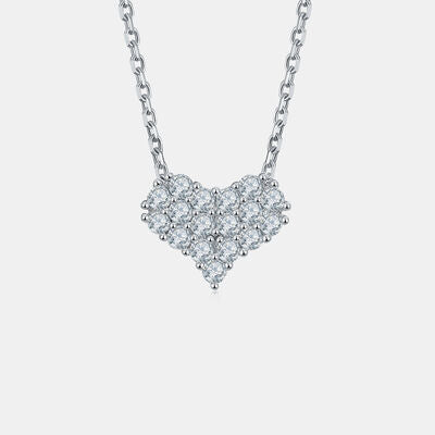 My Heart Moissanite 925 Sterling Silver Heart Necklace