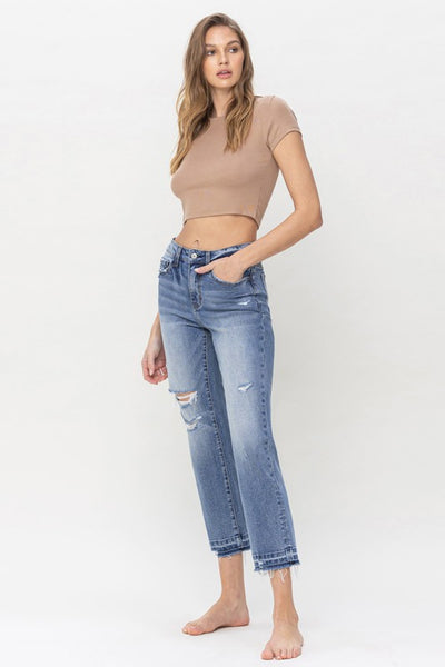 Lovervet Lena Crop Straight Jeans - Copper + Rose