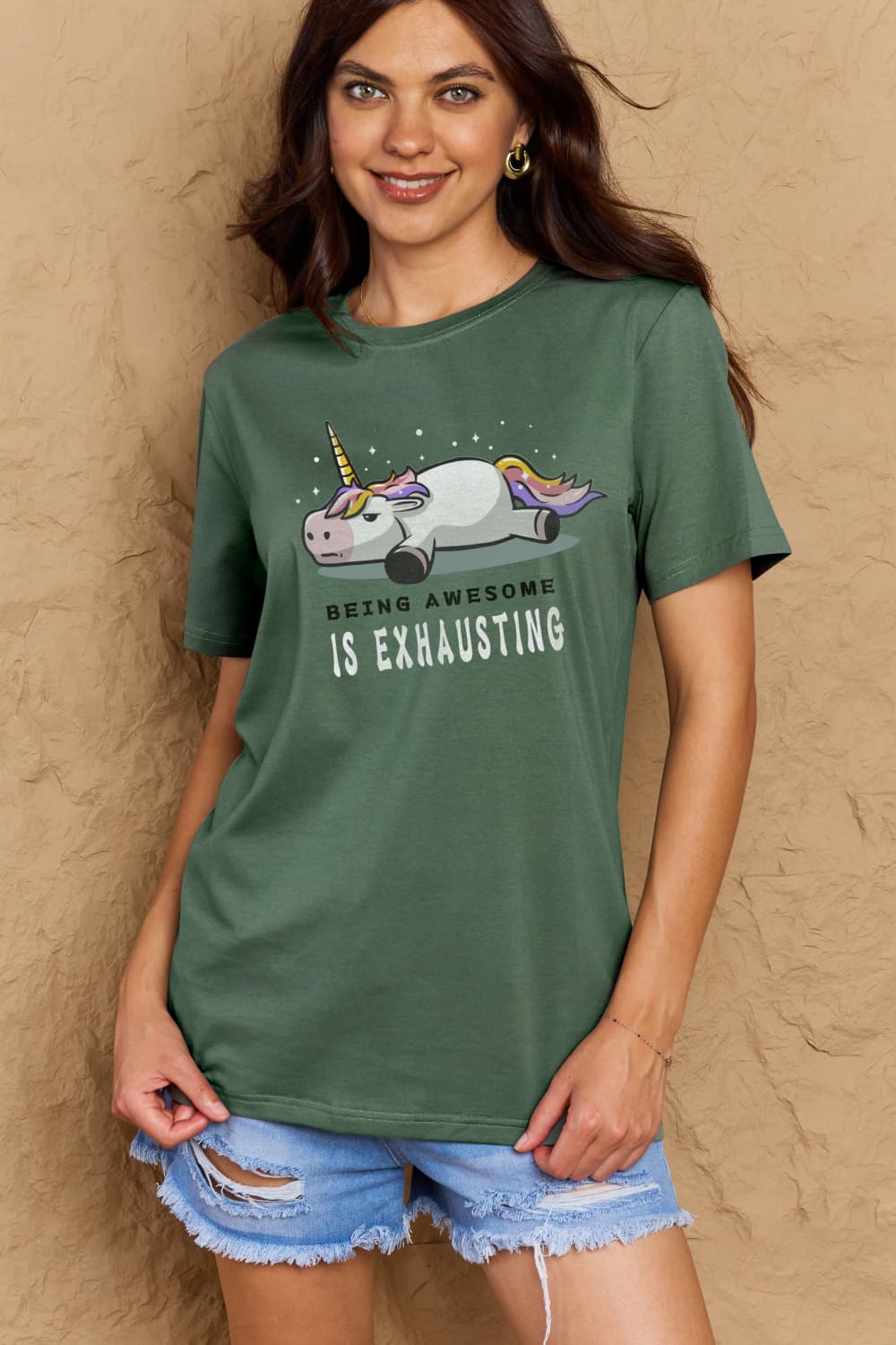 BEING AWESOME IS EXHAUSTING Graphic Cotton Tee