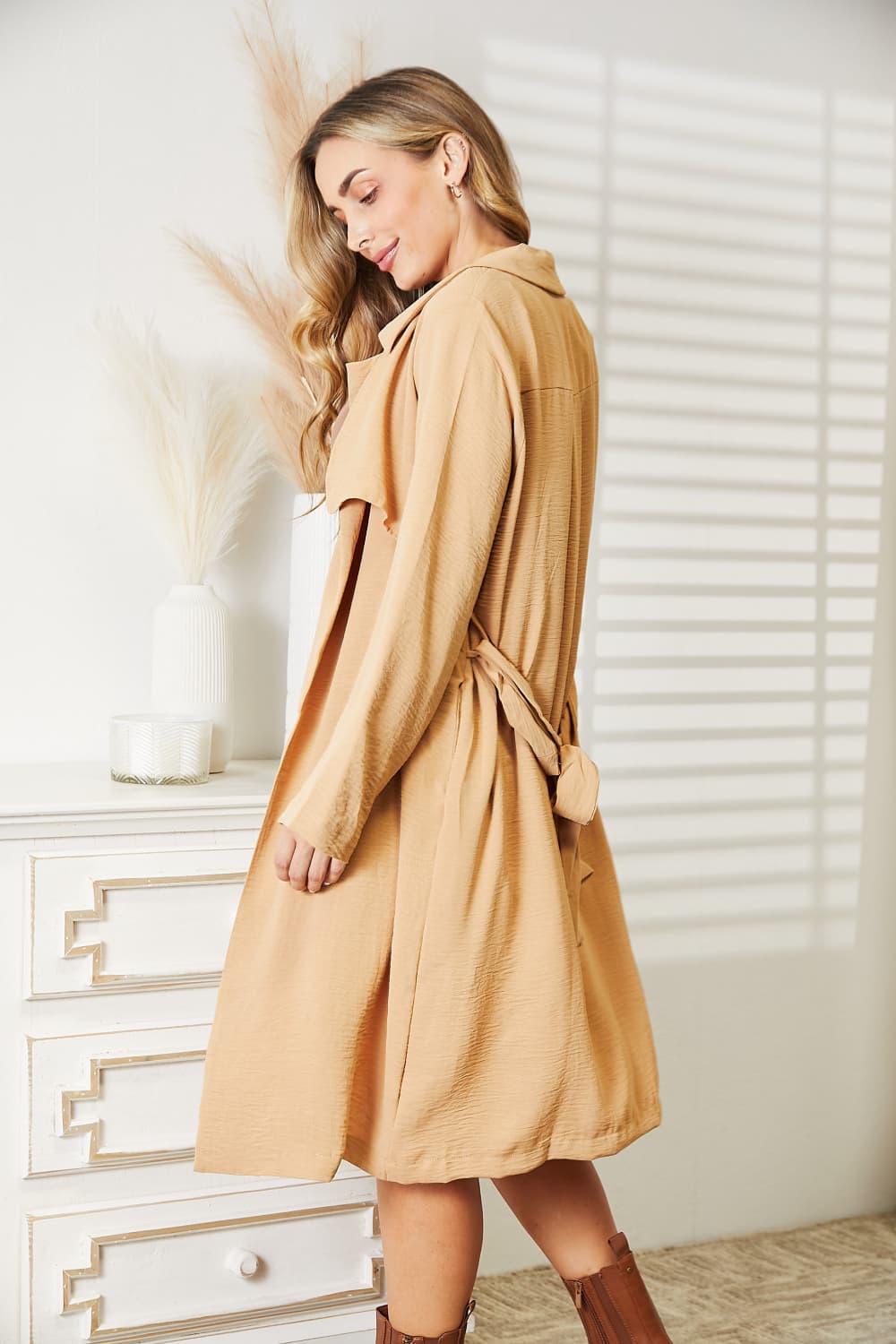 Trendy Touch Trench Coat with Pockets