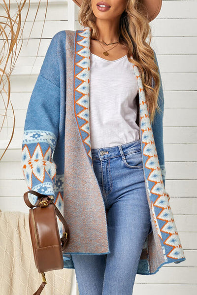 Western Chic Open Front Cardigan