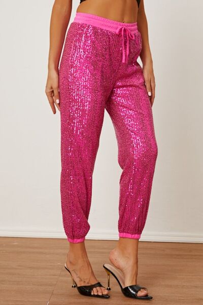 Life of the Party Sequin Drawstring Pants