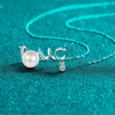Love and Pearls Moissanite 925 Sterling Necklace
