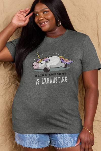 BEING AWESOME IS EXHAUSTING Graphic Cotton Tee