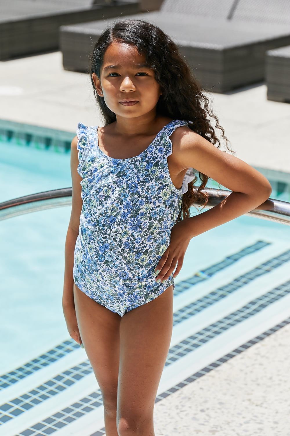 Mommy & Me Bring Me Flowers Swimsuit In Thistle - Girls *FINAL SALE*