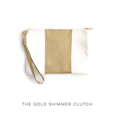 The Gold Shimmer Clutch - Copper + Rose