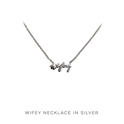 Wifey Necklace in Silver - Copper + Rose